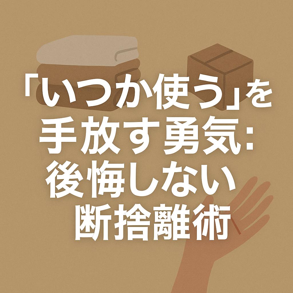 「いつか使う」を手放す勇気:後悔しない断捨離術