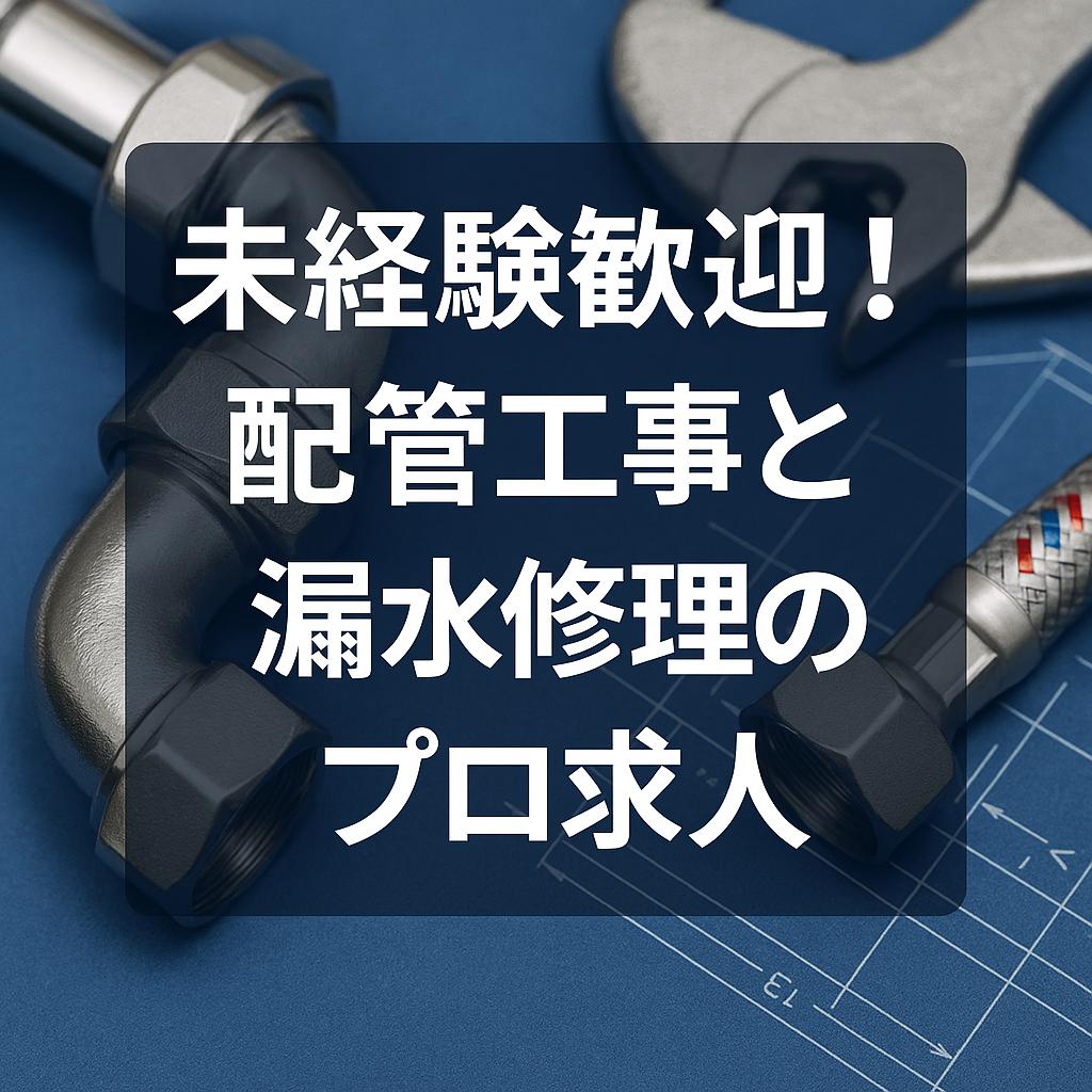 未経験歓迎！配管工事と漏水修理のプロ求人