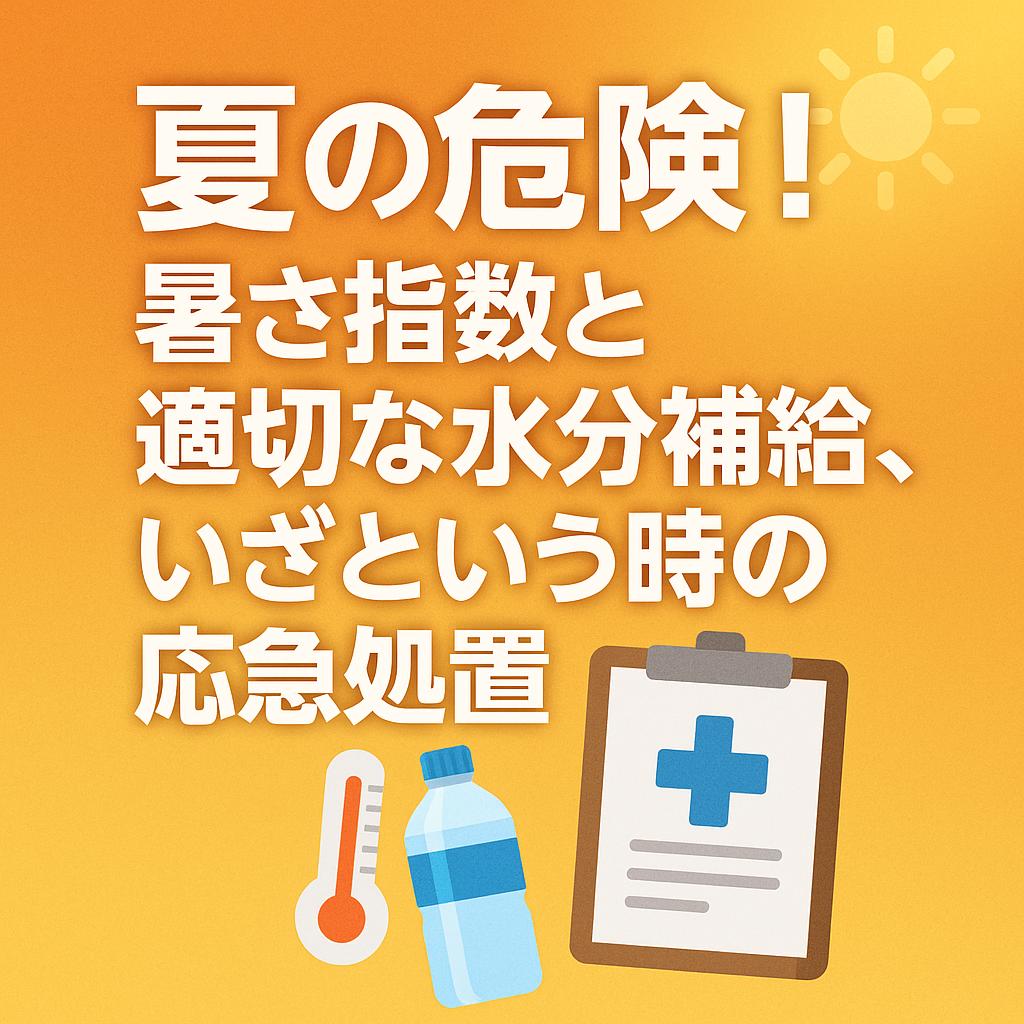 夏の危険！暑さ指数と適切な水分補給、いざという時の応急処置