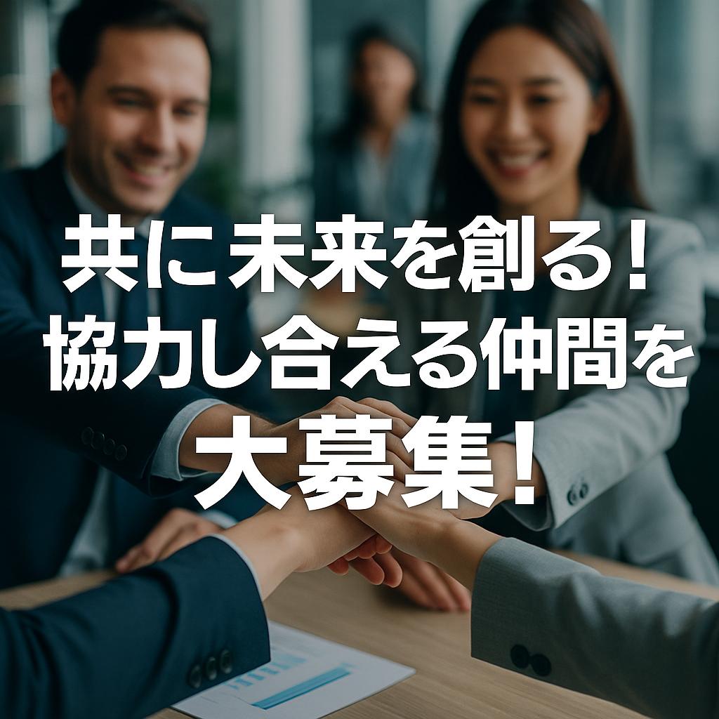 共に未来を創る!協力し合える仲間を大募集!