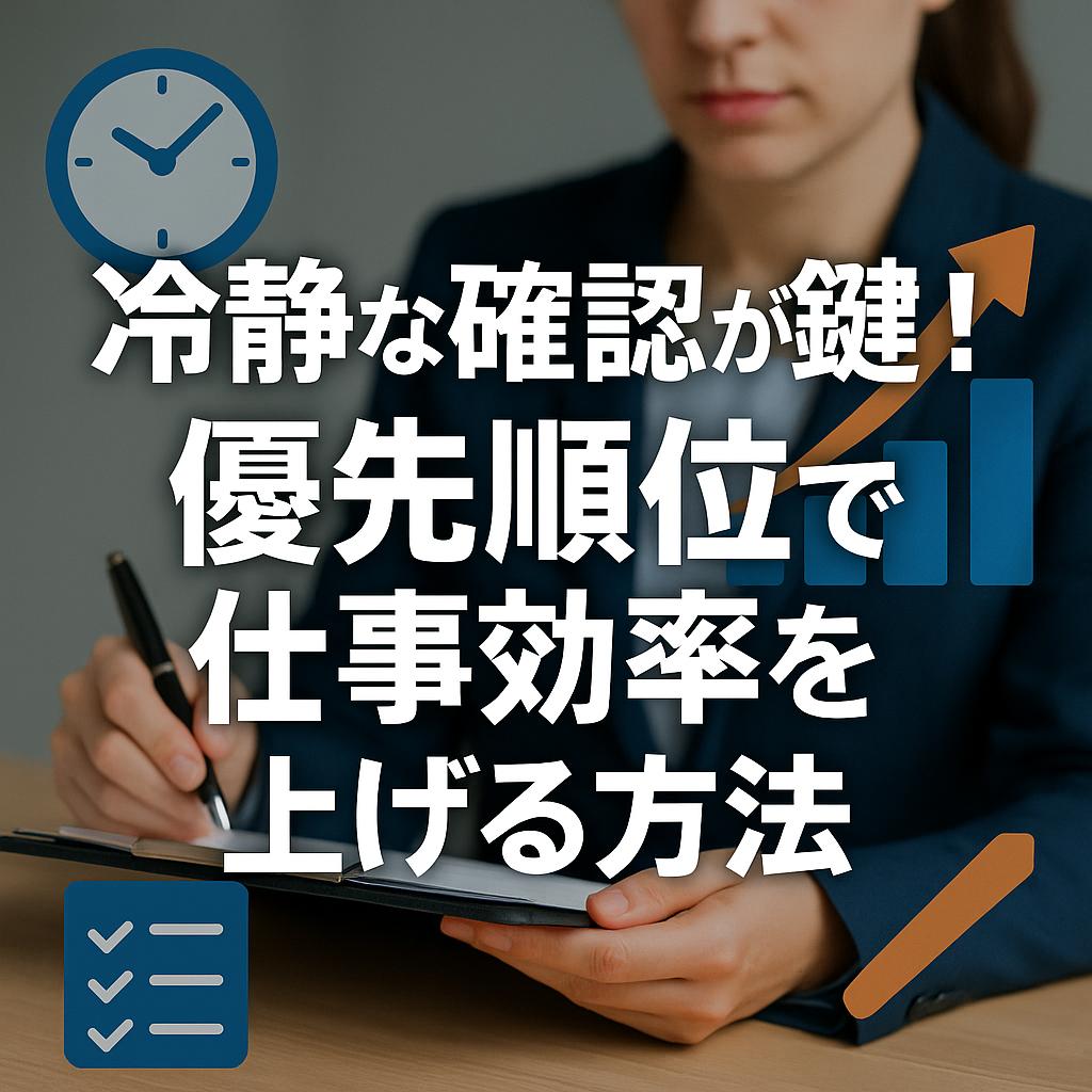冷静な確認が鍵!優先順位で仕事効率を上げる方法