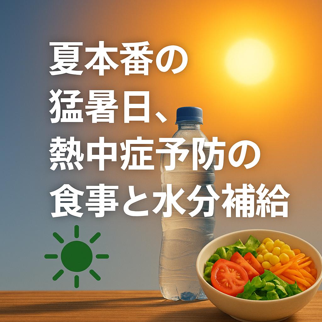 夏本番の猛暑日、熱中症予防の食事と水分補給