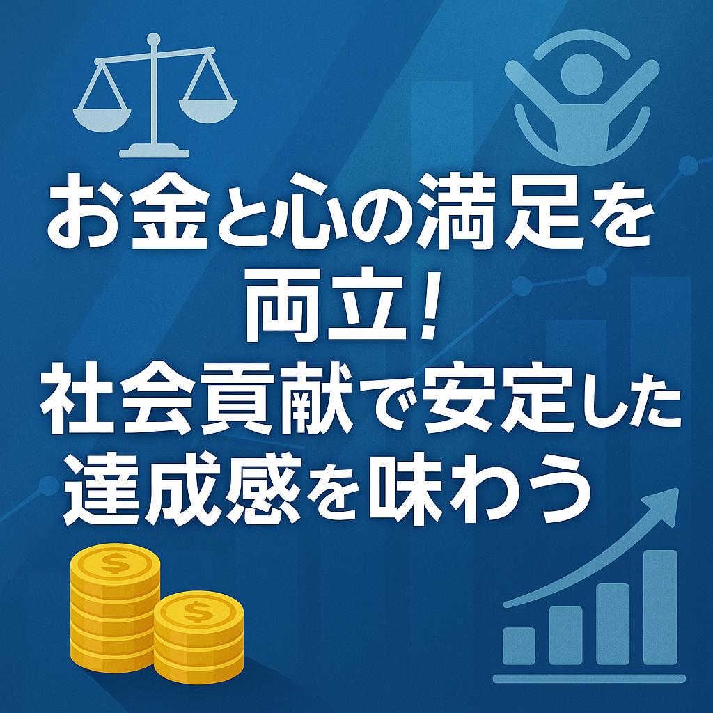 お金と心の満足を両立!社会貢献で安定した達成感を味わう