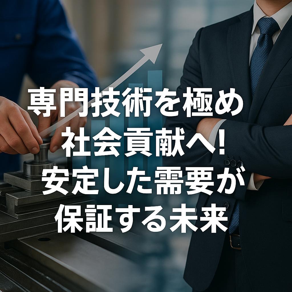 専門技術を極め社会貢献へ!安定した需要が保証する未来