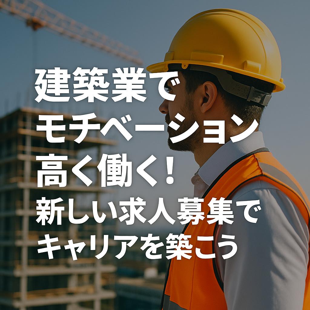 建築業でモチベーション高く働く!新しい求人募集でキャリアを築こう