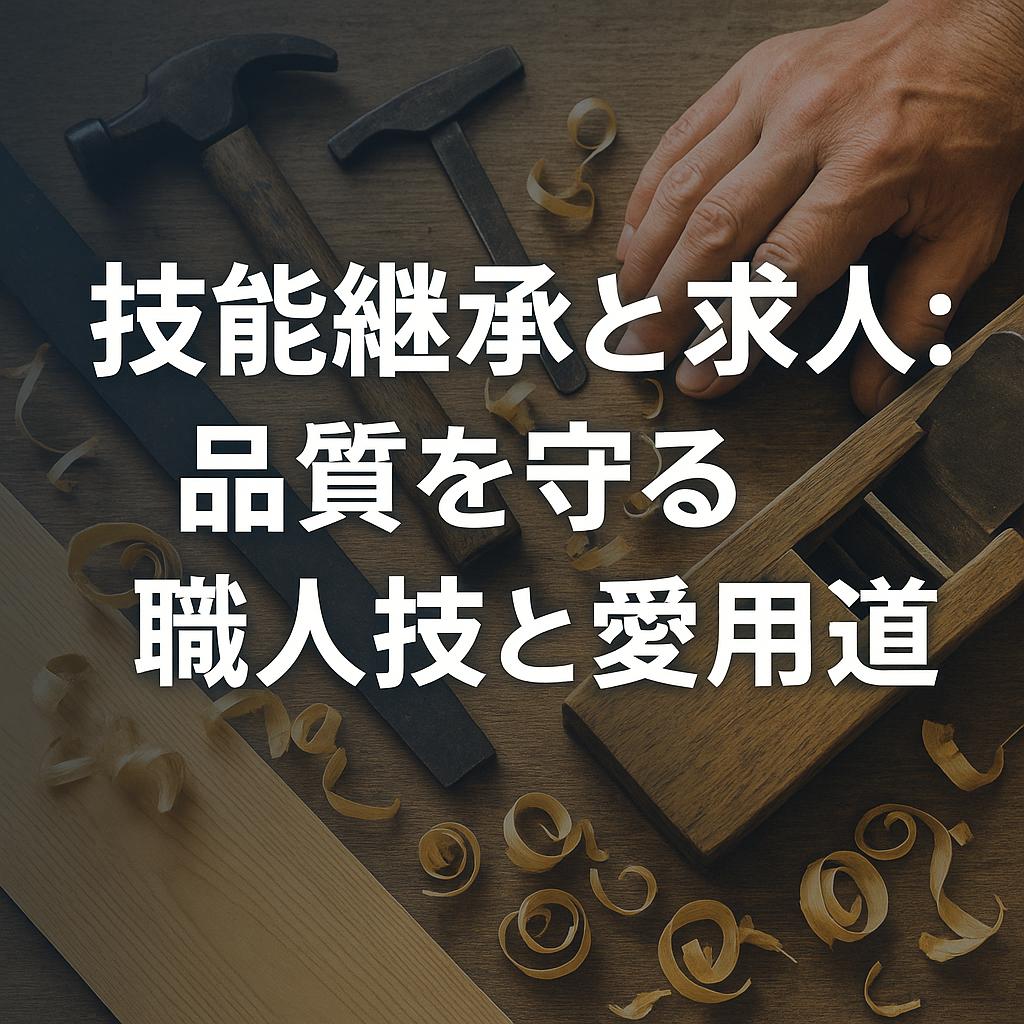 技能継承と求人：品質を守る職人技と愛用道具