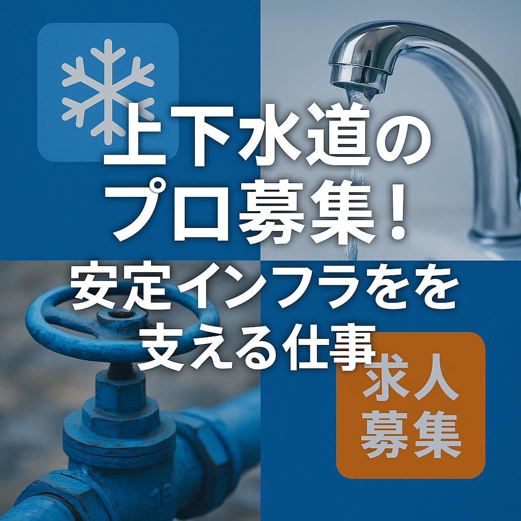 上下水道のプロ募集！安定インフラを支える仕事