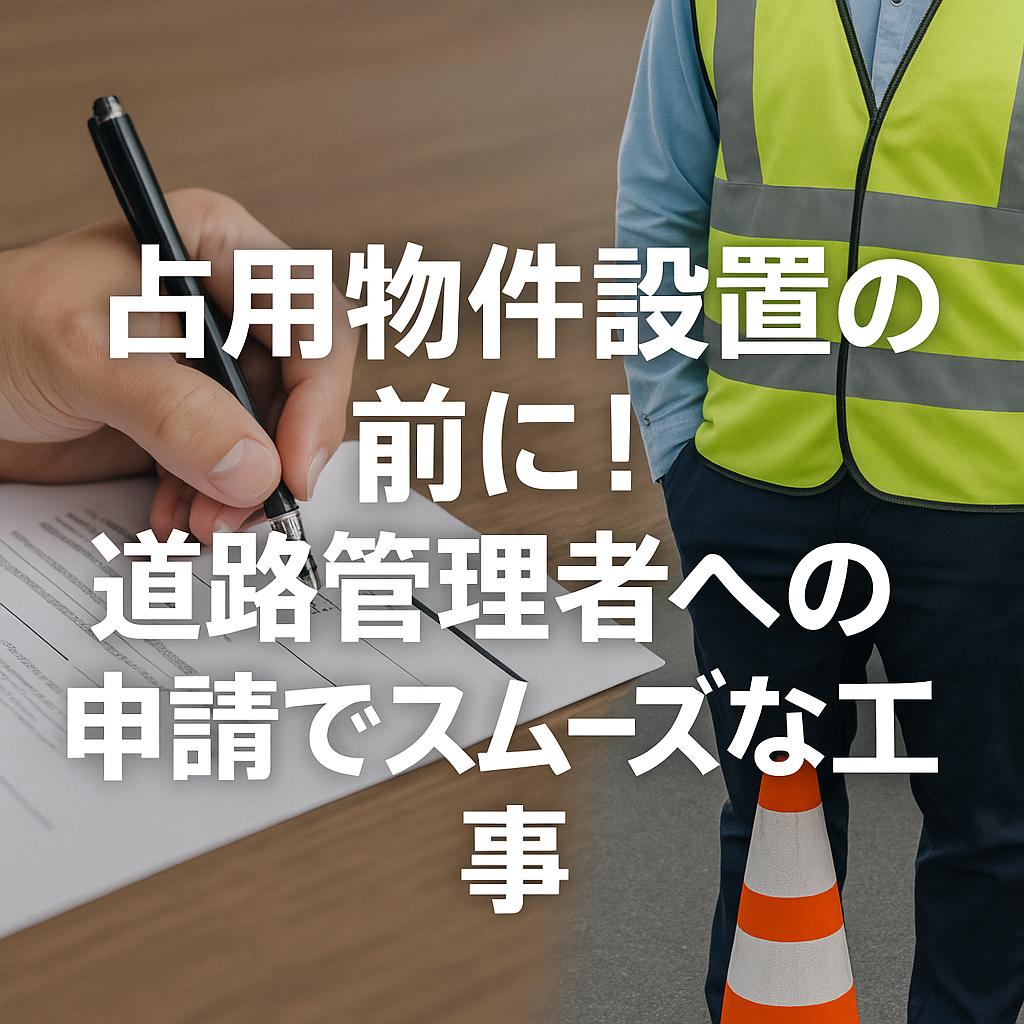 占用物件設置の前に!道路管理者への申請でスムーズな工事
