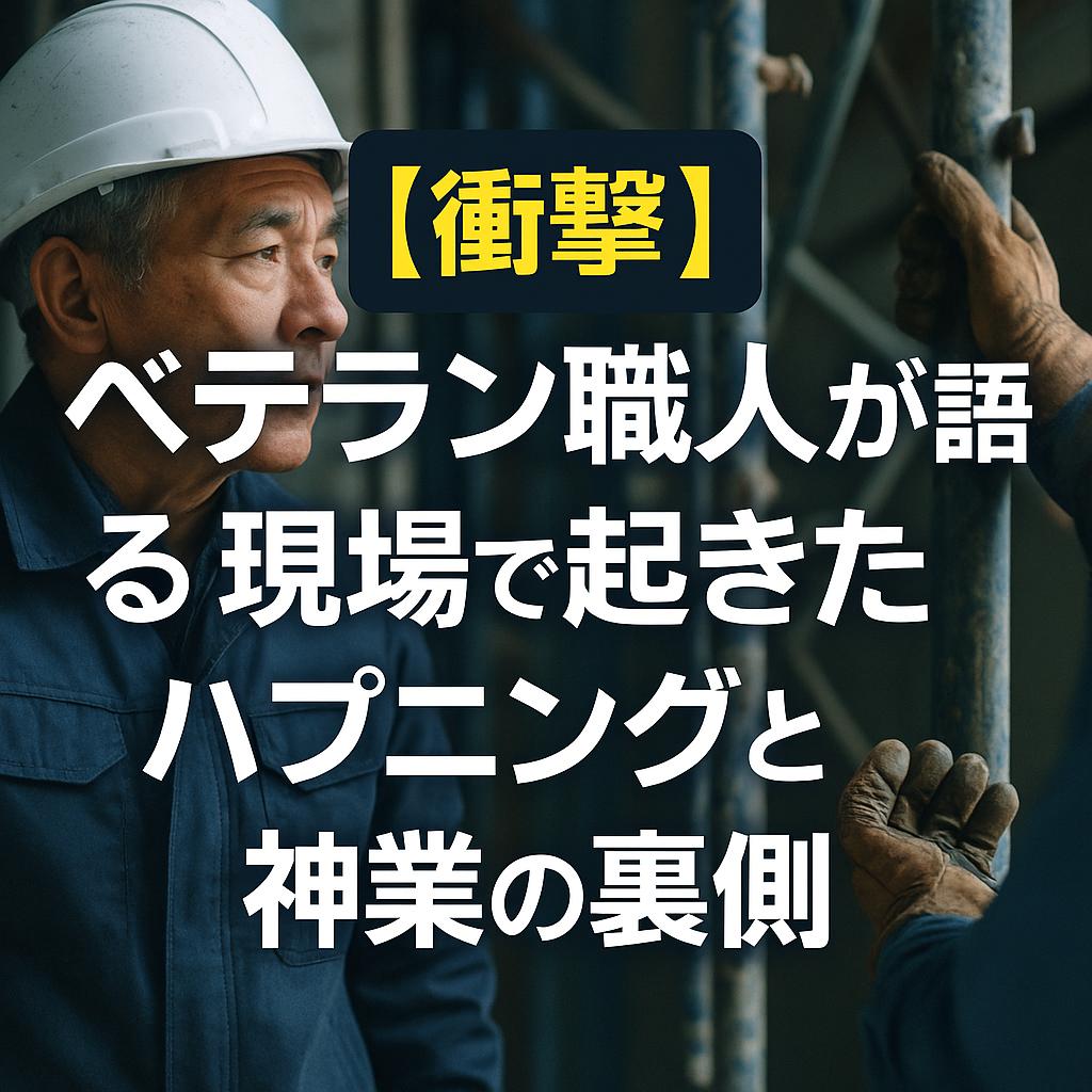 【衝撃】ベテラン職人が語る!現場で起きたハプニングと神業の裏側