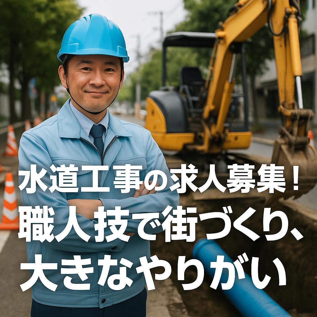 水道工事の求人募集!職人技で街づくり、大きなやりがい