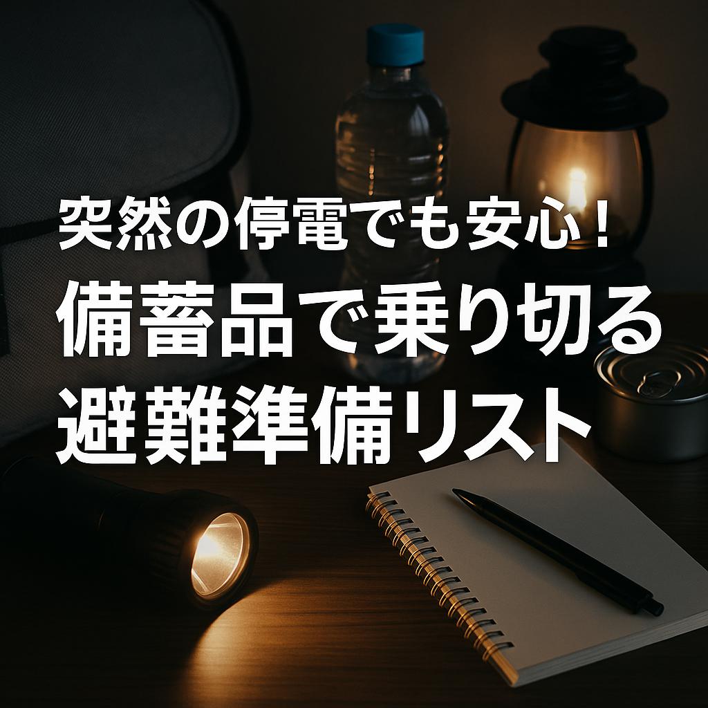 突然の停電でも安心!備蓄品で乗り切る避難準備リスト
