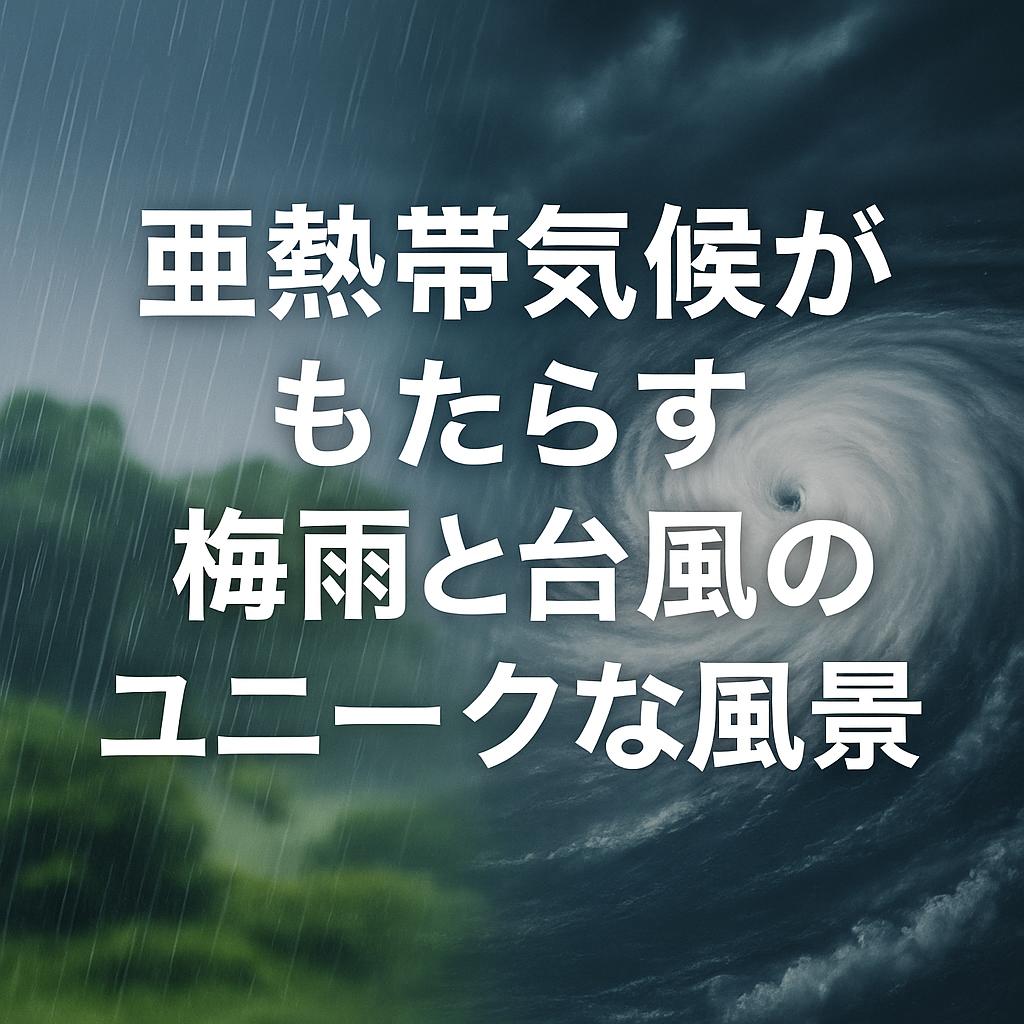 亜熱帯気候がもたらす梅雨と台風のユニークな風景