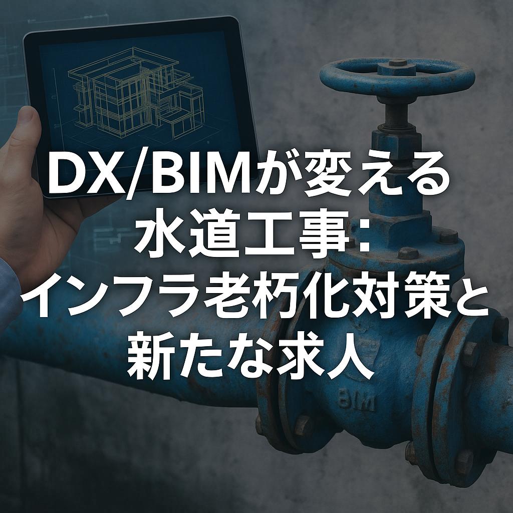 DX/BIMが変える水道工事：インフラ老朽化対策と新たな求人