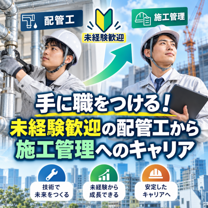 手に職をつける！未経験歓迎の配管工から施工管理へのキャリア