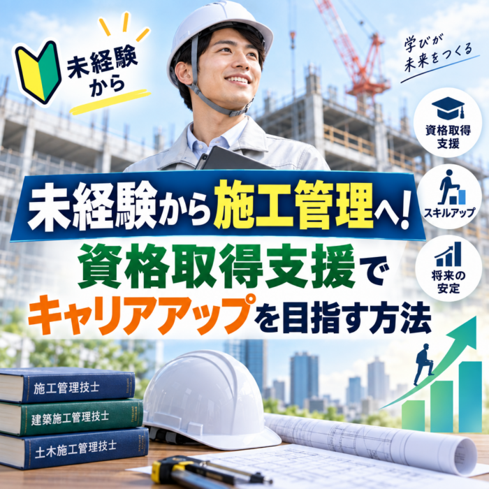未経験から施工管理へ！資格取得支援でキャリアアップを目指す方法